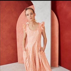 Ulla Johnson Camille Blush Batik Size 6 Cotton Midi Dress